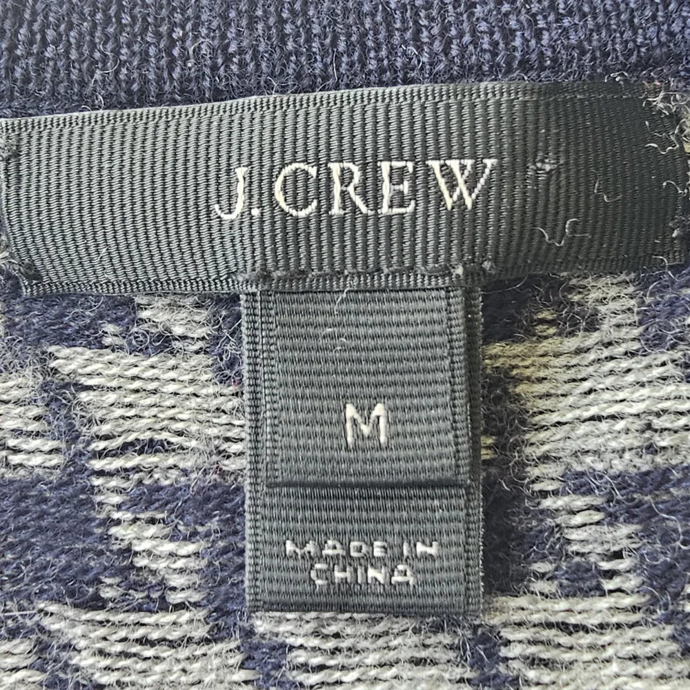 J.Crew 100% Merino Wool Houndstooth Sweater - Women’s Size M - Preppy Quiet Lux
